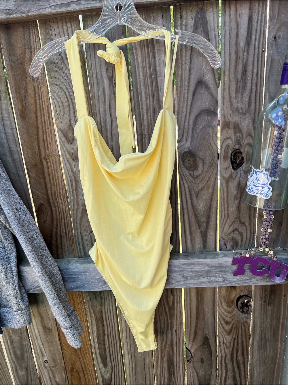 Princess Polly Yellow By the beach halter One-Piece Bodysuit